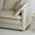 thumbnail image 3 of Chenille Fabric Ottoman Footrest for Versatile Sofa Seating in Beige, 3 of 9