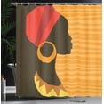 thumbnail image 4 of Ambesonne Afro Shower Curtain, Girl Silhouette in Grace, 69"Wx70"L, Dark Brown and Marigold, 4 of 5