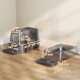 thumbnail image 3 of PawHut 80L Stainless Steel Cat Litter Box, XL Kitty Litter Box, Dark Grey, 3 of 10