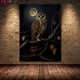 thumbnail image 1 of Pintura en lienzo de murciélago, Gato Negro, bruja antigua, búho, Cuervo, arte de pared, bruja oscura, Halloween, gótico, Vintage, Impresión de póster, decoración del hogar, 1 of 4