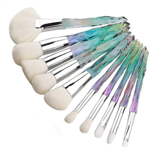 Makeup Brush Set, 10pcs Sparkling Makeup Bru Synthetic Bristles Foundat B Eye Makeup Brush