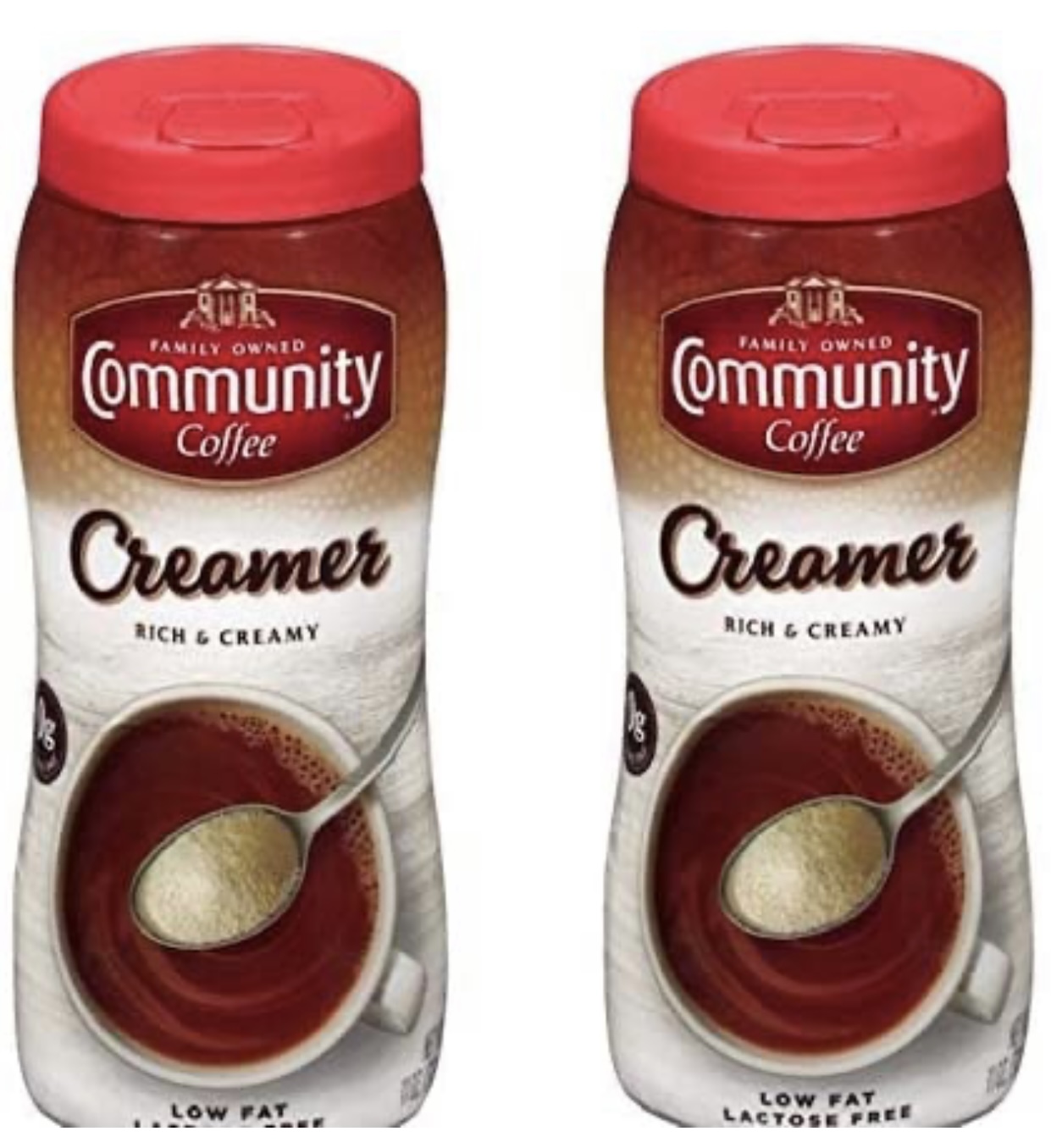 Community Coffee Creamer, Rich and Creamy Powder, 11 oz each, Low Fat