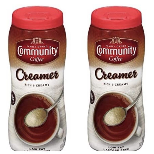 Community Coffee Creamer, Rich and Creamy Powder, 11 oz each, Low Fat, Lactose Free, Non Dairy