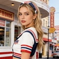thumbnail image 6 of Volra Clearance 4th of July Headbands for Women Non Slip, American Flag Headbands for Women’s Hair 1 inch Wide, Red White and Blue Hair Accessories, Patriotic Head Bands Cute USA Headband, C, 6 of 6