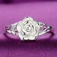 thumbnail image 2 of HOOUN Women 925 Silver Rose Flower Ring Engagement Wedding Jewelry Gift Size 5-10-01#-5, 2 of 9
