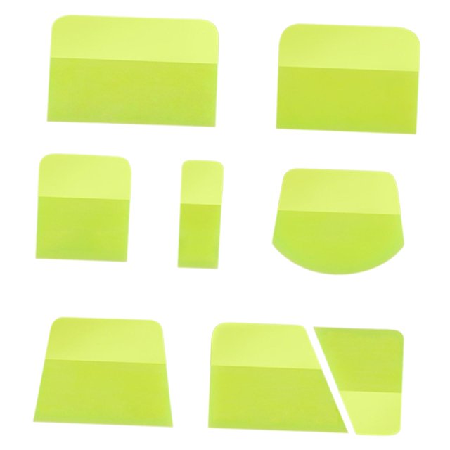 8 espátulas PPF para vinilo, accesorios prácticos, espátulas de TPU, herramientas para tintado de ventanas, instalación de vinilos para coches y papel Amarillo