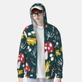 thumbnail image 4 of Kll Cartoon Leaf Mushroom Red Print Men'S Women’s Upf 50+ Sun Protection Outdoor Hoodie Jacket Long Sleeve Fishing Hiking Performance Shirt- Large, 4 of 8