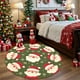 thumbnail image 5 of pstuiky Alfombra circular decorativa navideña con diseño de árbol de Navidad y copos de nieve, ideal para fiestas y salas de estar (80 x 80 cm)., 5 of 6