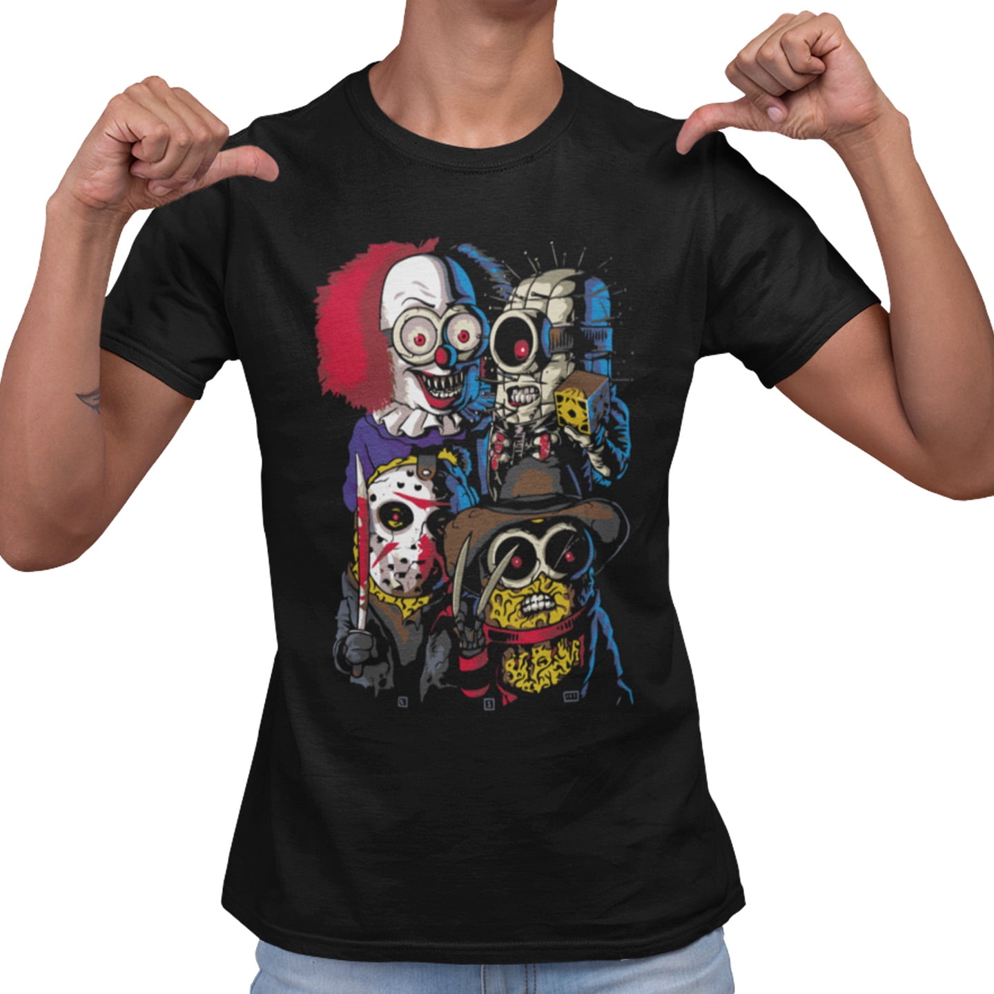 Playera Halloween Personajes de Terror Caballero Once Playera manga corta Walmart en linea