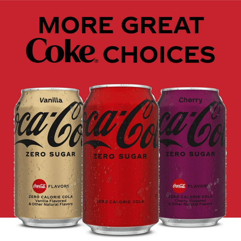 Coca-Cola Zero Sugar Vanilla Soda Pop, 12 fl oz, 12 Pack Cans 