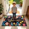 thumbnail image 4 of Beautynvta Doormat, Spring Decorations, Colorful Floral Welcome Mat, Non-Slip Crystal Velvet Floor Mat Entrance Rug for Front Door Patio Inddoor Outdoor Decor, 15.7x23.6 Inch, 4 of 9