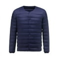 thumbnail image 2 of qolati Men's Puffer Jacket Solid Color Cotton Down Quilted Jacket Long Sleeve Button Down Warm Winter Coat, 2 of 7