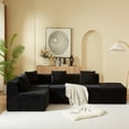 thumbnail image 3 of 116.9" Modular Sectional Couches for Living Room with Deep Seat, 4 Seats L-Shape Cloud Sofa Couch, High Density Memory Foam, Boneless Upholstered Couches, Easy Assembly, Black, 3 of 7
