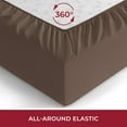 thumbnail image 3 of Mellanni Fitted Sheet, up to 16" Deep Pocket, Soft Microfiber, 1 Piece Twin, Dark Taupe, 3 of 7