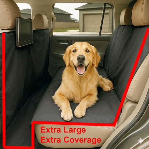 ABLEHOME EXTRA LARGE LONG HEAVY DUTY PET DOG CAR SEAT COVER WATERPROOF BACK SEAT BLACK