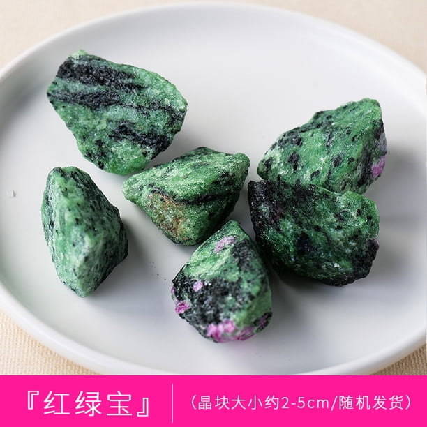 Xiao Hua Piedra cruda de cristal natural verde texturizada negra de 200 g, piedra de aromaterapia expandida a granel, piedra decorativa de cristal mineral natural irregular de 2-5 cm.