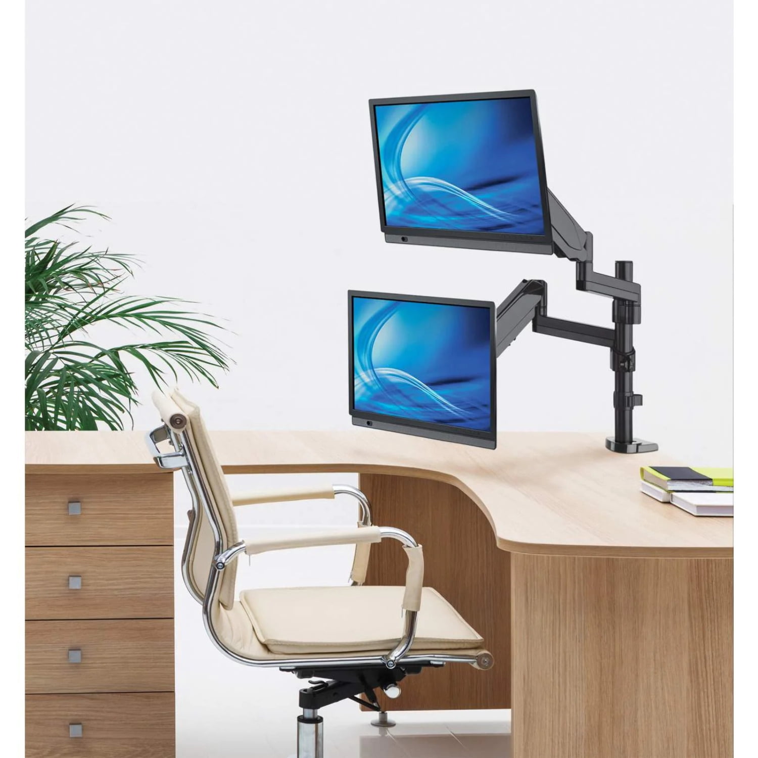 Universal Gas Spring Dual Monitor Mount
