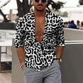thumbnail image 1 of Camisas de hombre con estampado 3D de color blanco claro y manga larga con botones, diseño de camisa de negocios aristocrática, 1 of 6