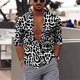 thumbnail image 1 of Camisas de hombre con estampado 3D de color blanco claro y manga larga con botones, diseño de camisa de negocios aristocrática, 1 of 6