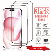 iPhone 6 Plus Crystal Clear Tempered Glass Screen Protector, Strong 9H Hardness, Edge-to-Edge Coverage, Scratch Resistant, Fingerprint Resistant - Pack of 3