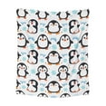 thumbnail image 1 of Printed Penguin Soft Warm Flannel Fleece Throw Sherpa Blanket, 1 of 8