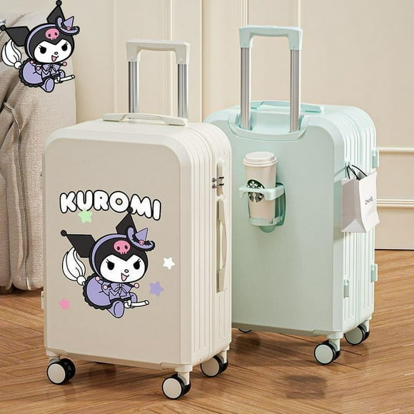 Maleta de dibujos animados Sanrioed Cinnamoroll Kuromi 20 22 24 pulgadas con ruedas Anime Kawaii Rueda silenciosa Estudiante Contraseña Regalo de viaje