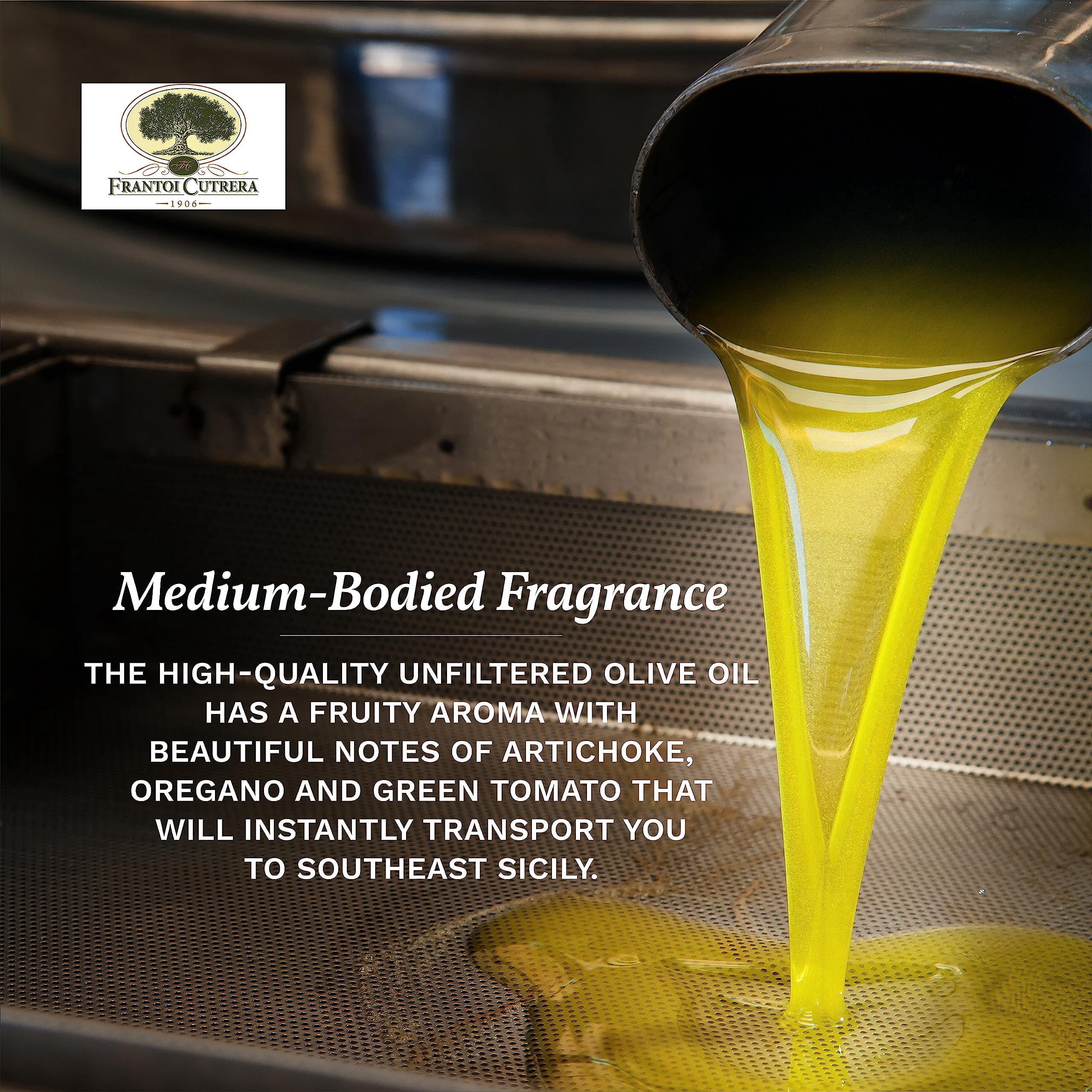 Frantoi Cutrera - Selezione - Extra Virgin Olive Oil from Italy, Sicilian Pure EVOO, Premium 2022/23 Early Harvest First Cold Pressed, Olive Oil High in Polyphenols, 24.5 Fl Oz (Pack of 2)