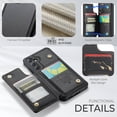 thumbnail image 4 of Funda para Samsung Galaxy S23 FE con tarjetero, funda tipo cartera para hombre y mujer con bloqueo RFID, funda de piel resistente con soporte y cierre magnético, a prueba de golpes, 4 of 10
