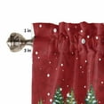 thumbnail image 5 of Christmas Snowman Kitchen Curtains and Valances Set, Winter Snowflakes Pine Trees Art Rod Pocket Window Valance 18 Inch Window Curtain Panels for Living Room Bedroom Laundry, 27.5x36in, 3 Pieces, 5 of 7