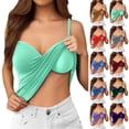 thumbnail image 7 of YAYUBA Camisole Tank Top for Women with Built-in Padded Shelf Bra Support,Spaghetti Strap Layering Camis, Basic Undershirt,Sky Blue,M, 7 of 7