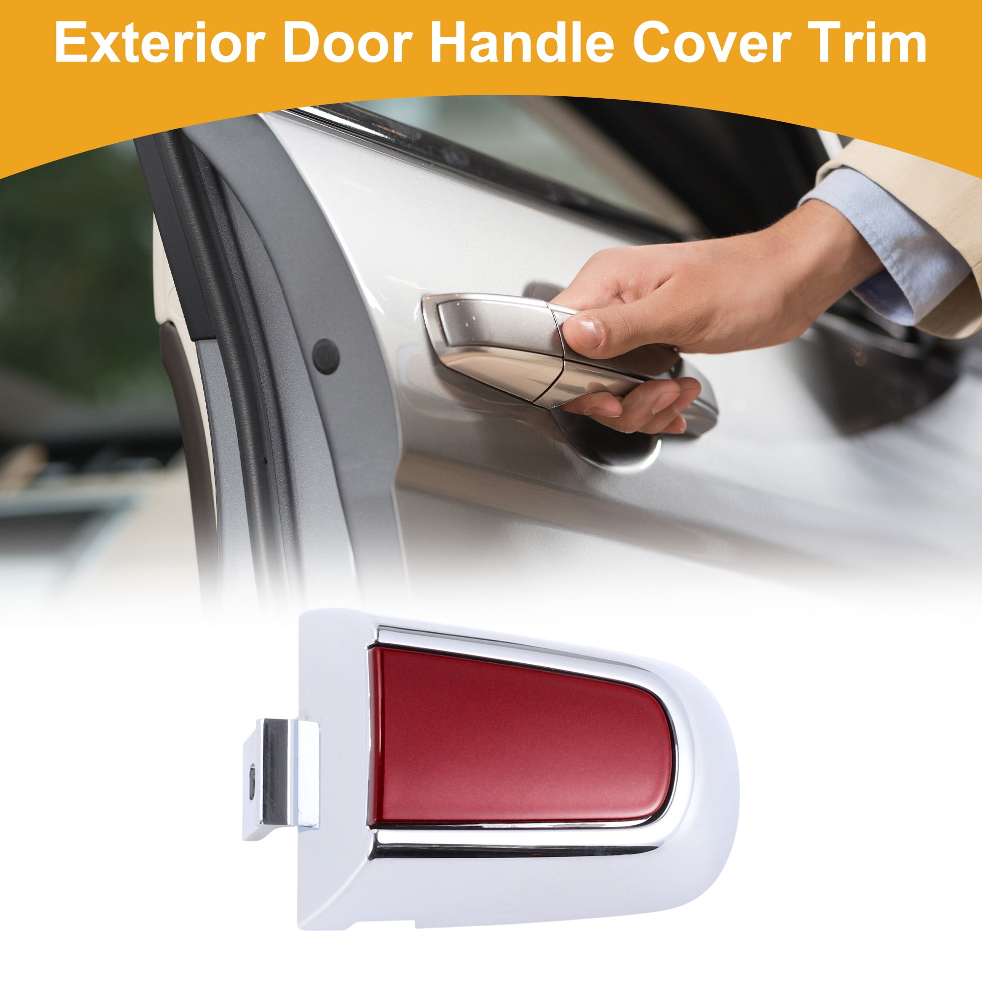Unique Bargains Car Door Handle Cover Red for Chevrolet Malibu 2016-2018