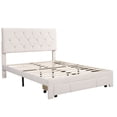 thumbnail image 5 of uhomepro Full Storage Bed Frame, Modern Upholstered Platform Bed with Height Adjustable Headboard, Big Drawer, Heavy Duty Full Bed Frame with Wood Slat Support, No Box Spring Required, Beige, 5 of 13