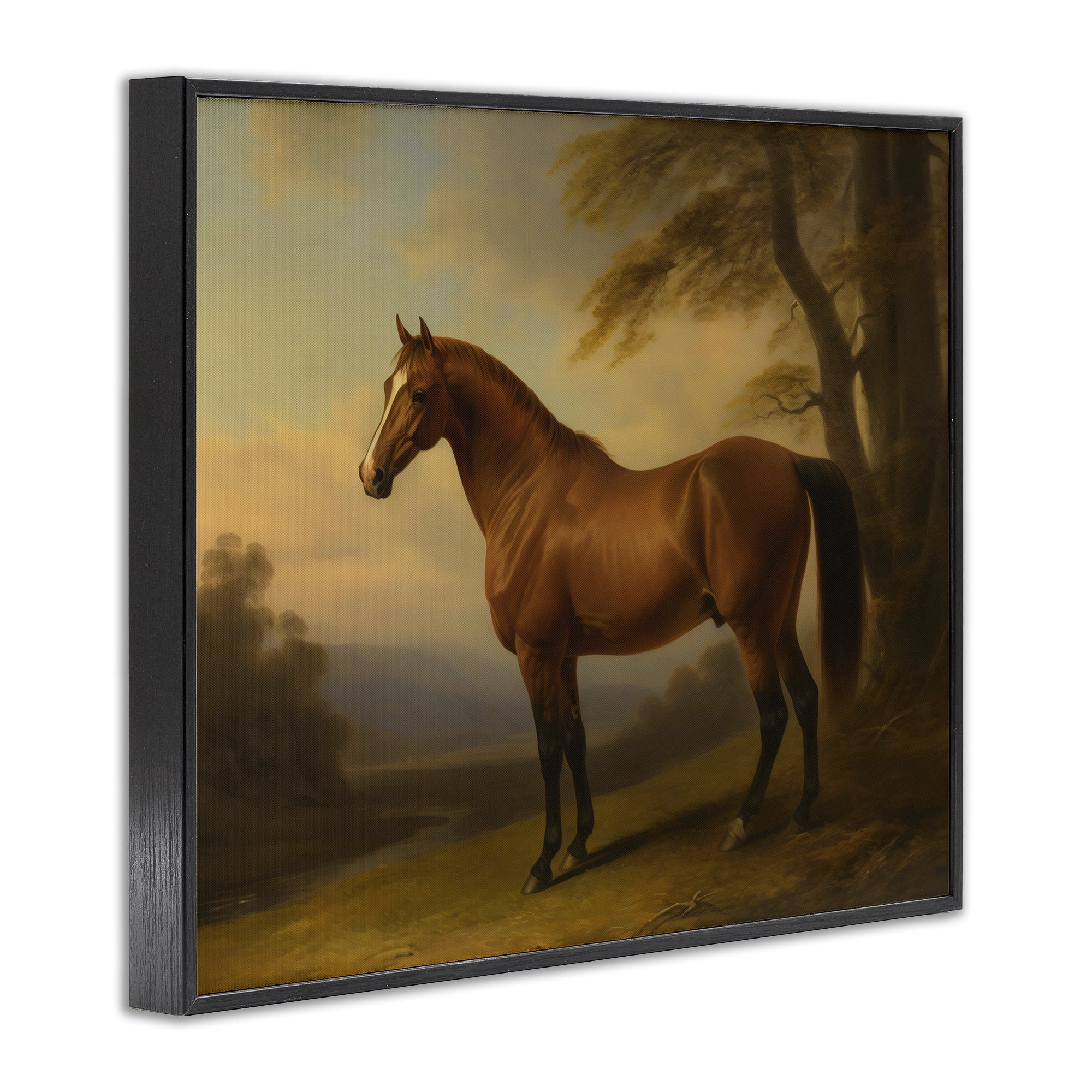 Stupell Industries Vintage Chestnut Horse Black Framed Giclee Art, design by Creative Studio