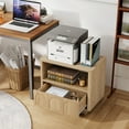 thumbnail image 3 of Wirrytor Set of 2 Modern Nightstands with Charging Station and Storage Drawers, Fluted Bedside Table for Bedroom Furniture and Living Room Sofa, Large Oak End Table with Open Shelf, 3 of 8