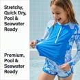 thumbnail image 6 of Long Sleeve Full Coverage Rash Guard Swimsuit with Front Zipper Sun Protection Swimwear Bathing Suit for Girls Size 9Y, 6 of 10