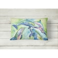 thumbnail image 2 of Carolines Treasures 8548PW1216 Dolphin Canvas Fabric Decorative Pillow, 12H x16W, multicolor, 2 of 3