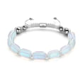 thumbnail image 3 of Rainbow White | Silver | Mermaid Glass Pebble Macrame Bracelet, 3 of 8