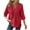Red, variant on TKYCMSUAKI Women Plus Size Shirts Waffle Knit 3/4 Sleeve Tees Button V Neck Drawstring Pullover Hoodie Casual Tunic Tops