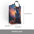 thumbnail image 3 of KLL Starry Sky Meditating Fox Laundry Hamper,Large Canvas Fabric Lightweight Storage Basket Toy Organizer Dirty Clothes Collapsible Waterproof, 3 of 6