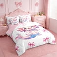 thumbnail image 2 of Erosebridal Cute Axolotl 7-Piece Twin Bedding Sets For Kids,Pink Girly Bow Bedding Comforter Set For Girls,Pink Reversible, 2 of 7