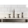 thumbnail image 3 of Kingston Brass KB1796BEXBS Essex Double-Handle 4-Hole Widespread Kitchen Faucet with Brass Sprayer in Polished Nickel, 3 of 8