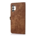 thumbnail image 4 of Dteck for Samsung Galaxy A13 Case, PU Leather Magnetic Flip Zipper Wallet Case with Cart Slot Hand Strap and Kickstand Shockproof Protective Case for Samsung A13 6.6" Ladies Women Men, Brown, 4 of 10