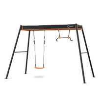 VULY 360 Pro Max Medium 2 Bay Swing Set - Backyard Metal Swing Set with Monkey Swing & Seat Swing Outdoor Playground for Kids and Adults | Swings Cross Compatible with VULY Monkey Bars