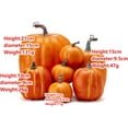 thumbnail image 2 of 7Pcs Halloween Artificial Pumpkins Fake Plastic Pumpkins Table Centerpiece for Farmhouse Fall Harvest Thanksgiving Halloween Party Decoration (Orange1, One Size), 2 of 12