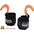thumbnail image 3 of Weight Lifting Rod Hooks Heavy Duty Wrist Wraps Power Weight Lifting Training Gym Grips Straps Set of 2, 3 of 5