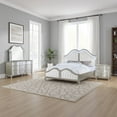 thumbnail image 6 of Nive 4pc King Bedroom Set- Silver- Ivory Channel Tufted Upholstery, 6 of 6