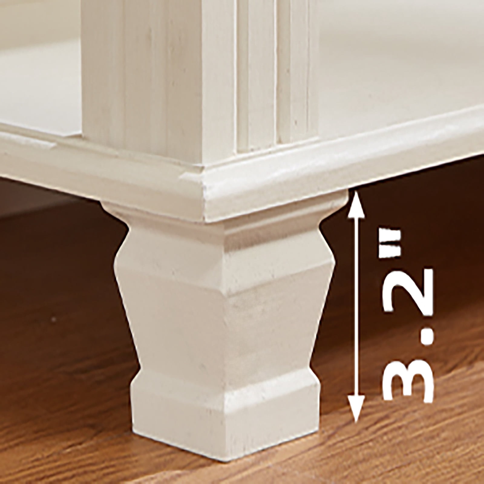 Buildhom 46" Farmhouse Console Table with 2 Drawers & Open Shelf, Rustic Wood Entryway Table for Living Room, White