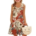 thumbnail image 3 of GXIPO Girls Sleeveless A-Line Floral Casual Holiday Dress Little Girl Dresses Girls Preppy Clothes for 3-14 Spring Outfits Hot Pink 3-4T, 3 of 7