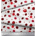 thumbnail image 3 of Soimoi Japan Crepe Satin Fabric Raspberry,Strawberry & Cherry Fruits Print Fabric by Yard 42 Inch Wide, 3 of 3