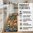 thumbnail image 5 of Kitchen Mat Tree Kitchen Mats for Floor 2 Piece, Colorful Rug Anti Fatigue Floor Mat for Kitchen, Kitchen Floor Mat for in Front of Sink and Kitchen Matt for Standing for Kitchen Decor 17"X30"+17"X47", 5 of 6